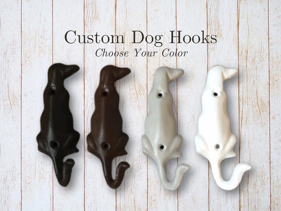 Hand-Painted Cast Iron Dog Leash Hook: Custom Pet Leash Holder