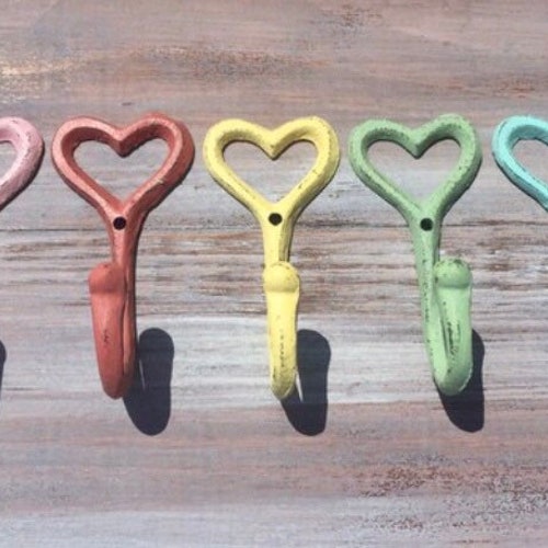 Heart Hook / Heart Shaped Cast Iron Decorative Hook / Custom Etsy