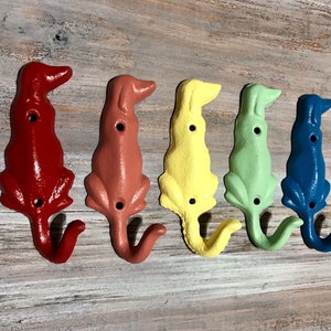 Hand Painted Cast Iron Dog Leash Hook: Cottage Decor