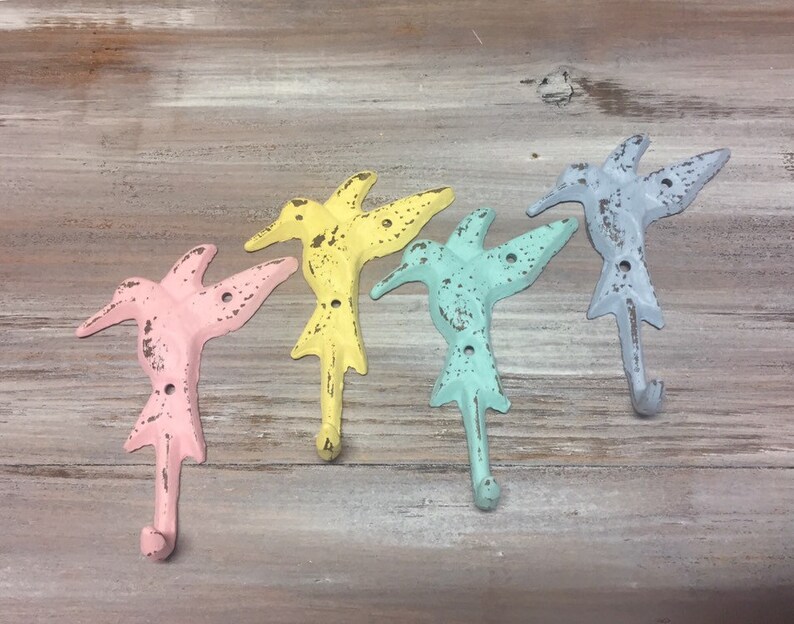 Hummingbird Cast Iron Decorative Hook Custom Painted Etsy