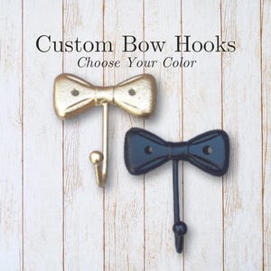Cast Iron Bow Hook: Custom Painted Nursery Wall Decor