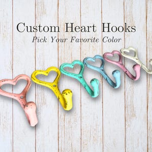 Gancho de pared con forma de corazón - Gancho de corazón pintado a medida - Gancho de pared para habitación infantil