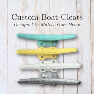 Custom Painted Cast Iron Boat Cleat Hook: Nautical Decor, Drawer Pull (5.5")