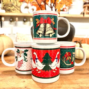 Vintage Holiday Coffee Mugs Set of 4