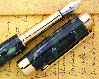 18Kゴールドペン先万年筆、ステンレススチール万年筆、筆記、書道