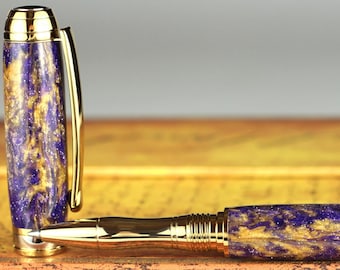 Rollerball Pen - Engravable & Handmade Diamond Sparkle Purple