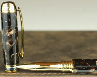 Caneta Rollerball - Feito à mão e gravável Vintage English Conway Dartmoor Brown Acrylic
