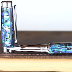 Rollerball Pen - Handmade & Engravable Natural Paua Abalone