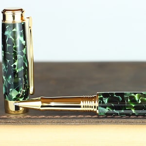 Rollerball Pen - Engravable & Handmade Vintage English Conway Classic Green Acrylic