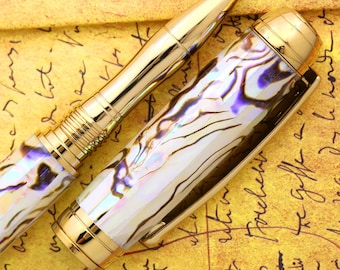 Rollerballpen: graveerbare en handgemaakte Paua witte abalone set van acryl