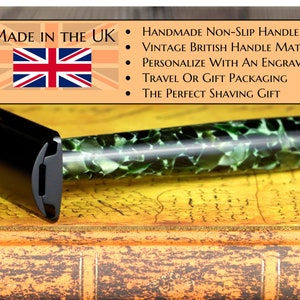 Bespoke Razor - Conway Classic Green Handle - German Muhle Rocco Black Stainless Steel Head
