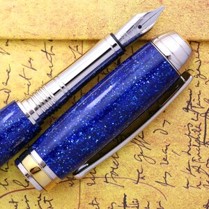 Handmade Diamond Cast Acrylic Calligraphy Fountain Pen - Bock Stub Nib