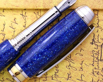Handmade Diamond Cast Acrylic Calligraphy Fountain Pen - Bock Stub Nib