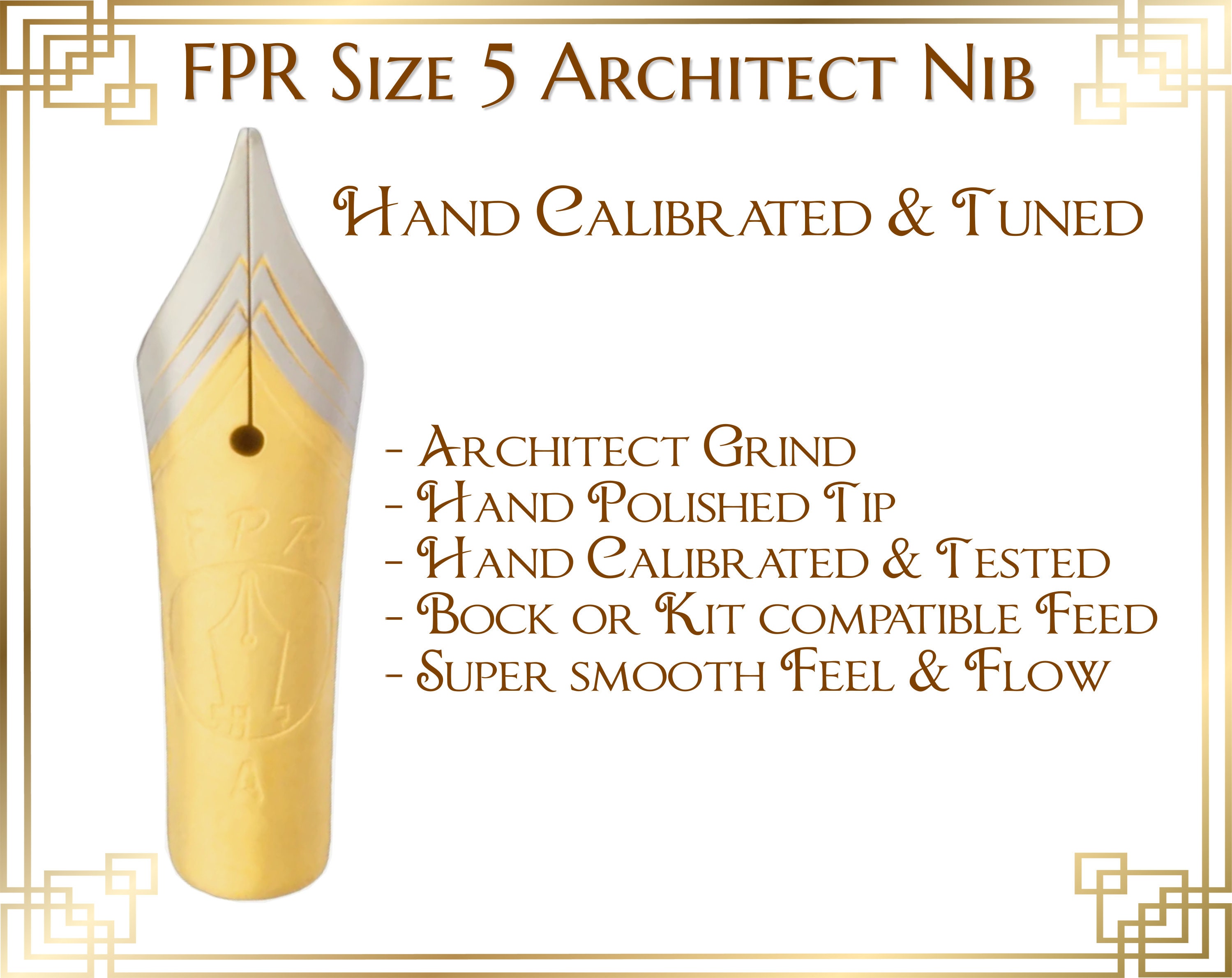 FPR Size Bi-metal Architect Fountain Pen Nib With Feed Hand