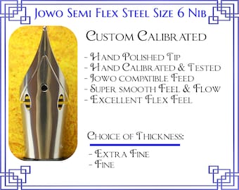 Jowo Size 6 Semi Flex Edelstahl Feder - Hand poliert