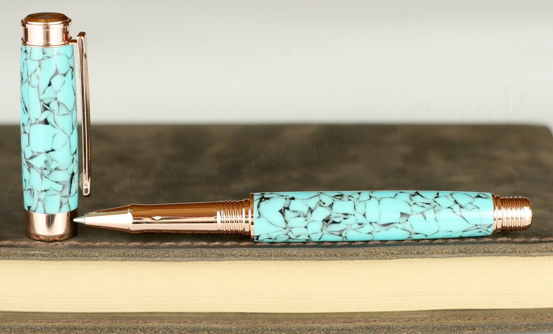 Rollerball Pen Handmade & Engravable Turquoise Granite Etsy UK