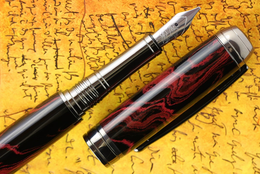 Calligraphy Fountain Pen - Handmade German SEM Ebonite Body - Bock 1 ...