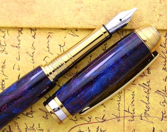 Handmade Diamond Cast Calligraphy Fountain Pen - Bock Stub Nib