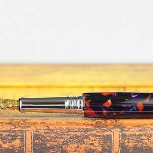 Fountain Pen Engravable & Handmade Vintage Italian Ciello Notturno Ceblox Beaufort 23K Gold Plated Nib image 6