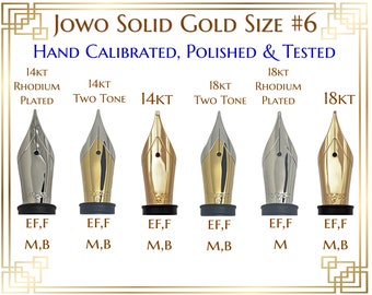 Jowo ソリッドゴールド サイズ 6 万年筆 ペン先 フィードとハウジング