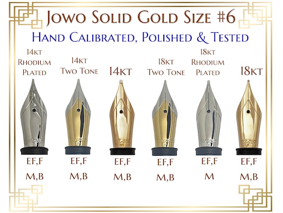 Jowo Solid Gold Size 6 Fountain Pen Nib With Feed and Housing