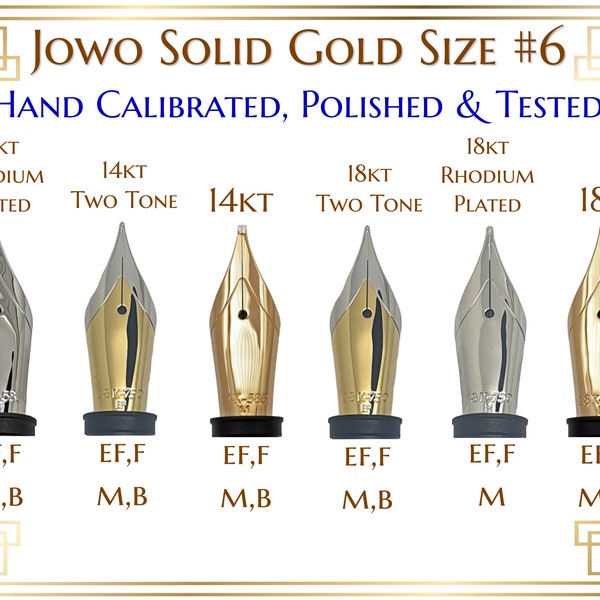 Jowo Massivgold Size 6 Füllfederhalter Feder mit Futter und Gehäuse - Hand kalibriert & Hand Poliert