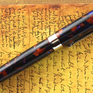 Fountain Pen Engravable & Handmade Vintage Italian Ciello Notturno Ceblox Beaufort 23K Gold Plated Nib image 4