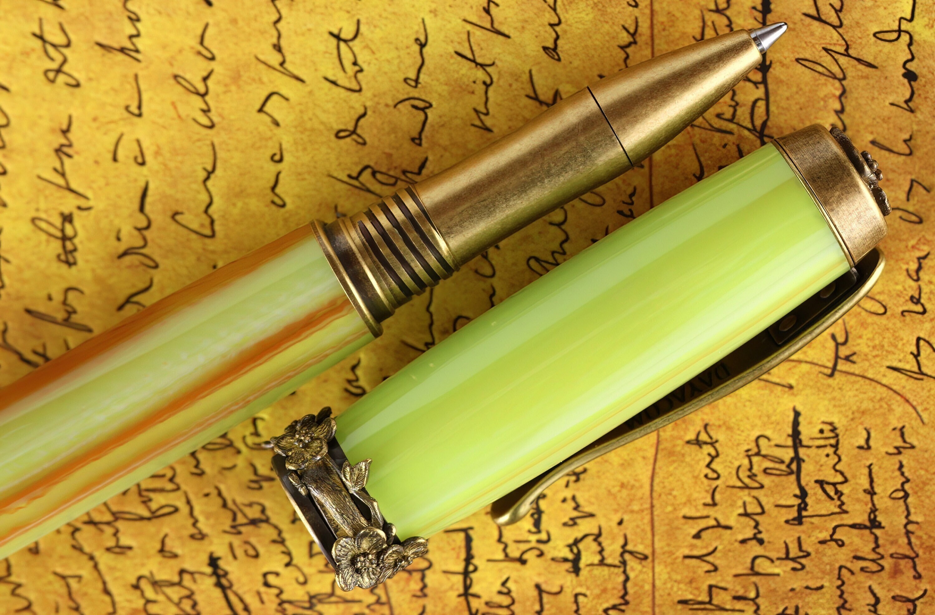 Botanical Rollerball Pen - Engravable & Handmade Jade acrylic