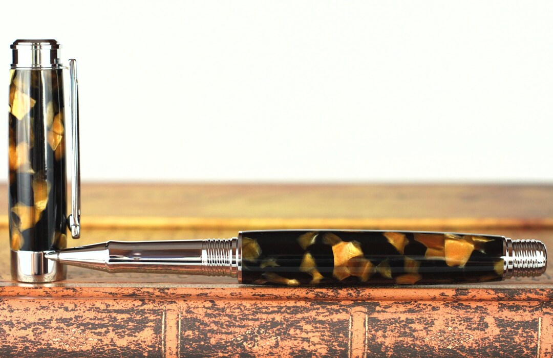 Rollerball Pen Engravable & Handmade Vintage English Conway Honey Noire
