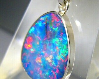 Ovale Améthyste Simulated Diamond Bleu Australian Fire Opal Sterling Silver Ring