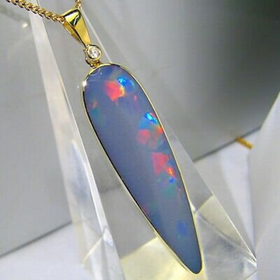 White Fire Opal Inlay Solid 925 Sterling Silver Large Size Peacock Pendant For Necklace