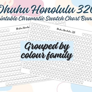 Bundel met afdrukbare Ohuhu Honolulu 320 chromatische staalkaart
