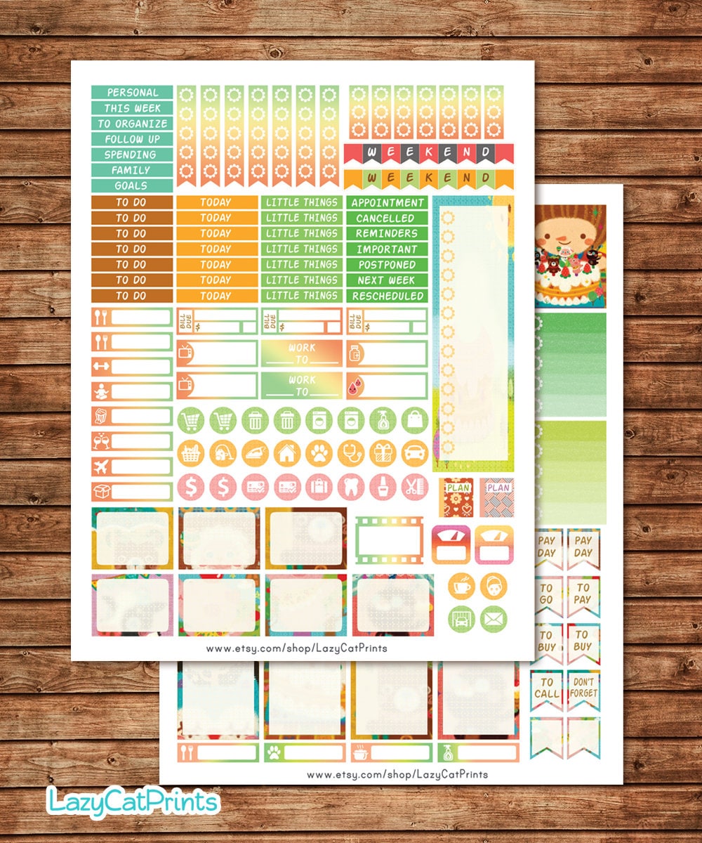 Cute Printable Planner Stickers / Erin Condren Planner Stickers ...
