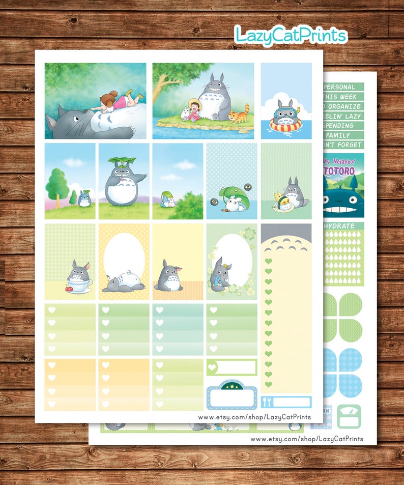 Totoro Printable Planner Stickers / Mambi Happy Planner Etsy