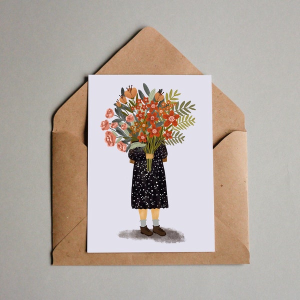Postcard - Bouquet - Thank you very much - Birthday card - Greeting card - Flowers