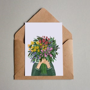 Postcard - Bouquet - Thank you very much - Birthday card - Greeting card - Flowers