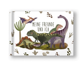 Friends book dinosaur - My friends and I - Friendship book - Kindergarten friends - School friends - Gift for writing and painting