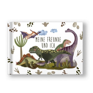 Friends book dinosaur My friends and I Friendship book Kindergarten friends School friends Gift for writing and painting image 2