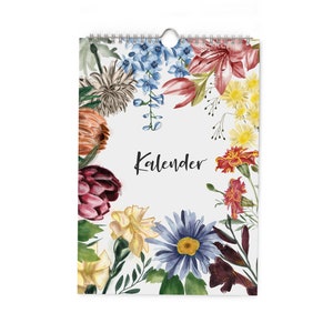 calendar - Birthday calendar - Annual calendar - Perpetual - Plants - Flowers - Botany - Wall calendar - Din A4 - recycled paper
