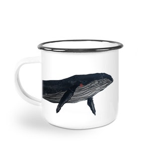 enamel cup - whale - maritime