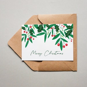 Cartolina di Natale - biglietto d'auguri - Buon Natale - vischio - Buon Natale