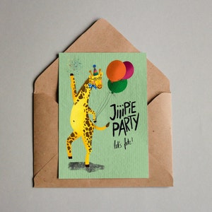 Biglietto, Biglietto di compleanno, Buon compleanno, Giraffa, Festa Yippee