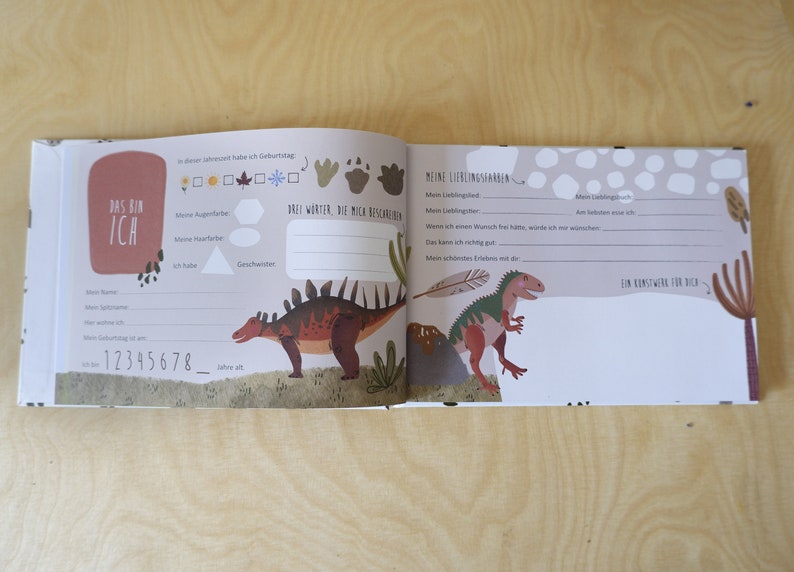 Friends book dinosaur My friends and I Friendship book Kindergarten friends School friends Gift for writing and painting image 6