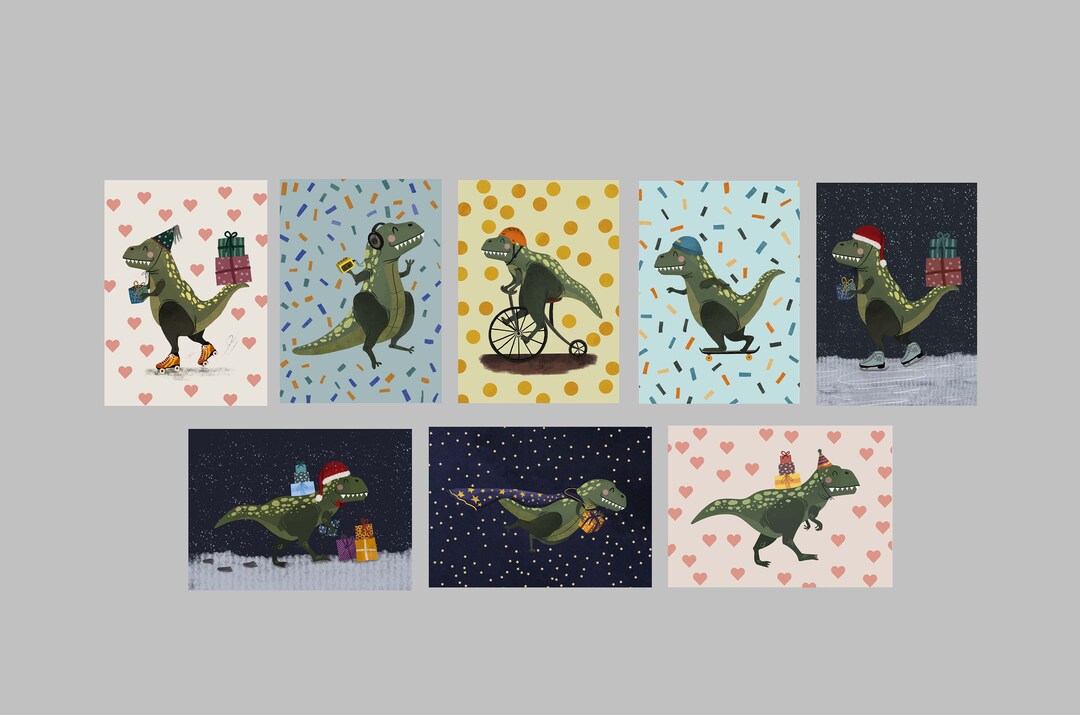 Rex Postcards Postcard Set - Birthday Cards - Dino - Tyrannosaurus Rex - Etsy