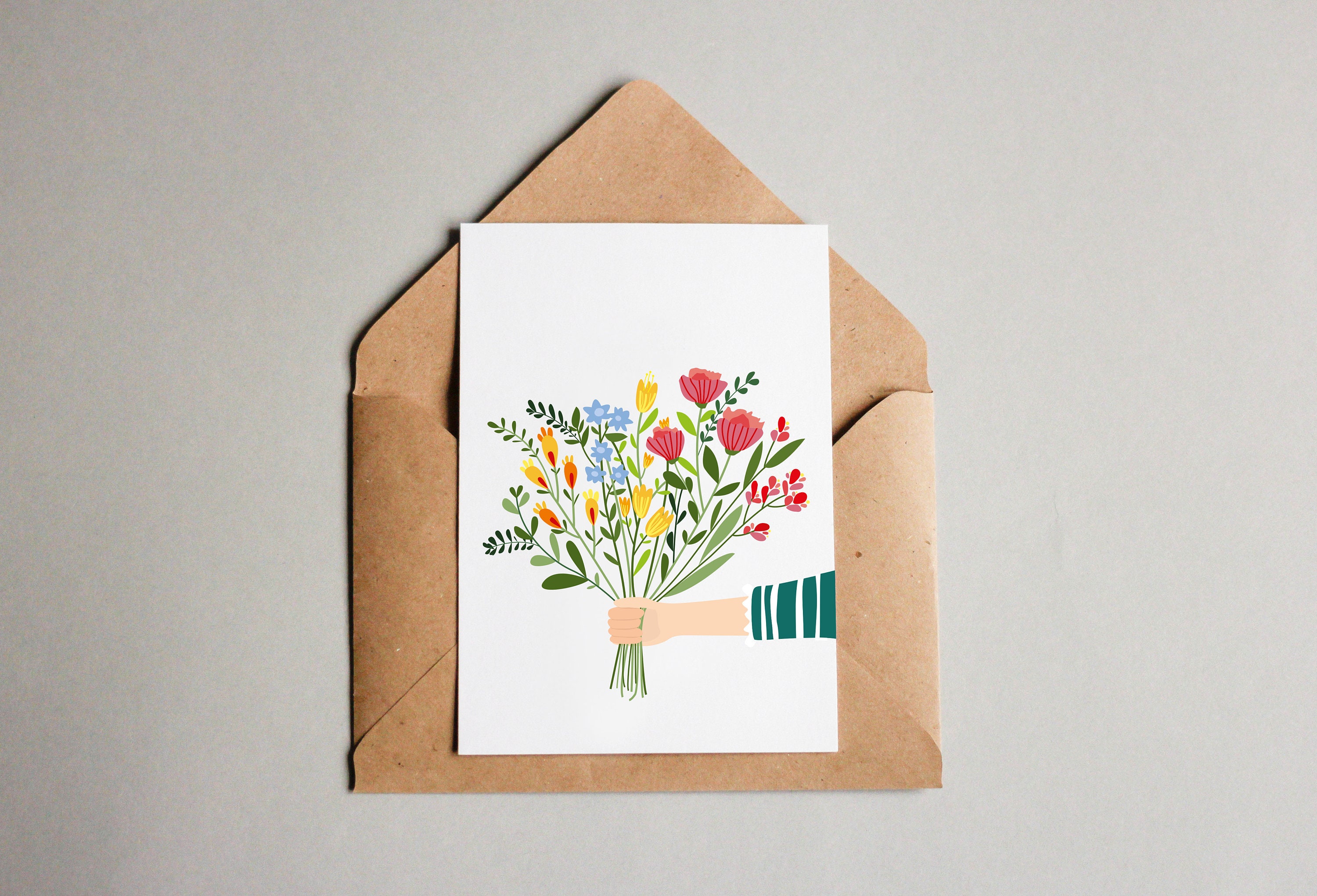 Twizler Geburtstagskarte Für Beste Freundin – Wildblumen-Design, Innen Blanko, 15,5x15,5 Cm Mit Umschlag