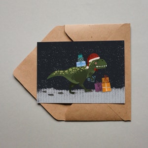 Weihnachtskarte, Dino, Weihnachtsdino, Dino Weihnachtsgeschenk
