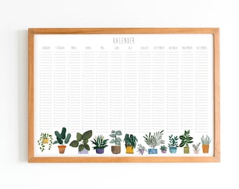 calendar - Birthday calendar - Annual calendar - Perpetual - Plants - Flowers - Botany