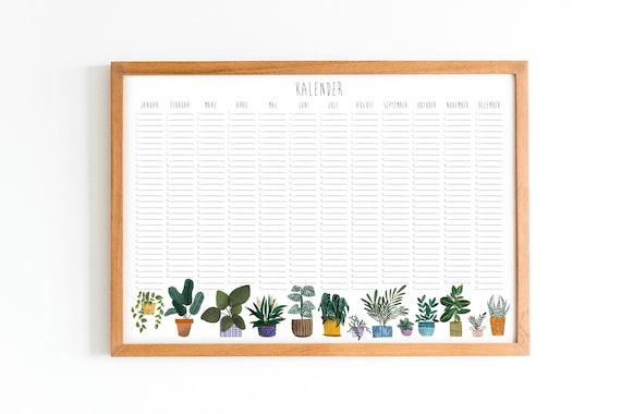 Kalender - Geburtstagskalender - Jahreskalender - Immerwährend - Pflanzen - Blumen - Botanik