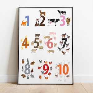 Poster Illustration, Animals Numbers Poster image 1