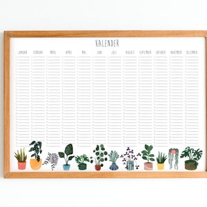 calendar - Birthday calendar - Annual calendar - Perpetual - Plants - Flowers - Botany